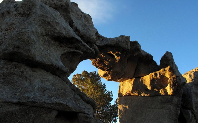 Granite arch with morning light